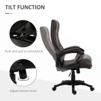 Vinsetto High Back Office Chair Swivel Executive PVC Leather Ergonomic Chair, Adjustable Height, Brown(m-5)