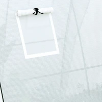 Outsunny Tunnel Hoop House Greenhouse with Sandbags and Hemmed PE Cover, 2 Doors and Screen Windows, 6' x 6' x 6.6', White(m-9)