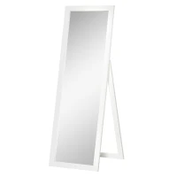 HOMCOM 58" x 20" Full Length Mirror with Frame, Floor Standing Mirror, Rectangular Full Body Mirror for Bedroom, Living Room, White(m-11)