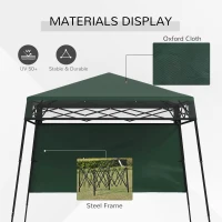 Outsunny 7' x 7' Pop Up Canopy Gazebo Tent with Backpack & Adjustable Legs, Green(m-4)