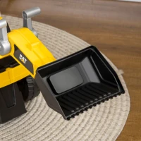 Aosom Caterpillar CAT Licensed Kids Ride on Excavator No Power Construction Vehicles with Manual Shovel, Horn, Hidden Storage(m-8)