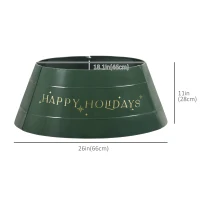 HOMCOM Metal Christmas Tree Collar, 26 Inch Christmas Tree Ring, Xmas Tree Skirt for Artificial Christmas Tree Decoration, Green(m-3)