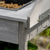 Outsunny Potting Bench Table Garden Work Bench Workstation with Drawer, Removable Sink, Storage Shelves and Hooks for Patio, Courtyards, Balcony(m-9)