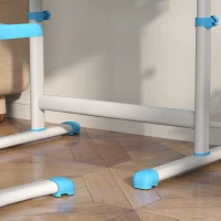 Qaba Height Adjustable Kids Desk and Chairs Set with Tilt Desktop, Storage Drawer, Pen Slot, Hook, Blue(m-9)