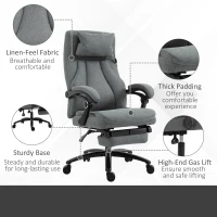 Vinsetto High-Back Massage Office Chair, Swivel Reclining Chair with 2-Point Vibration Removable Headrest, USB Power and Adjustable Height, Grey(m-9)