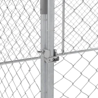 PawHut 13.1' x 7.5' x 4.9' Outdoor Dog Kennel Dog Run with Waterproof, UV Resistant Cover for Medium Large Sized Dogs, Silver(m-9)