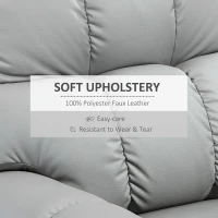 HOMCOM Rocker Recliner Chair with Overstuffed Back and Seat, Faux Leather Manual Reclining Chair with Footrest and 360 Swivel Rotation Base for Living Room, Gray(m-5)