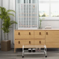 PawHut 52" Bird Cage with Rolling Stand, Toys, for Budgies Canaries White(m-10)