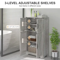 HOMCOM Farmhouse Kitchen Pantry, Freestanding Kitchen Pantry Storage Cabinet with Barn Doors and Adjustable Shelves, Grey(m-6)