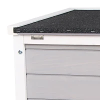 PawHut Small Wooden Rabbit Hutch Bunny Cage Guinea Pig Cage Duck House Dog House with Openable & Waterproof Roof, for Rabbits, Chickens, Ducks, Gray(m-8)