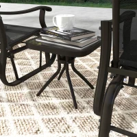Outsunny 3PCs Gliding Rocking Chair & Bistro Tea Table Set, Black(m-9)
