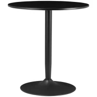 HOMCOM Modern Kitchen Table for 2 People, Round Dining Table with Steel Base for Living Room, Dining Room, Black(m-11)