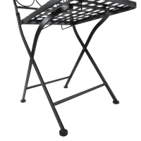 Outsunny 3 Piece Patio Bistro Set with Mosaic Design, Outdoor Dining Furniture Set for 2 with Folding Chairs, Green(m-10)