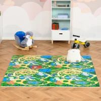 Qaba Kids Foam Puzzle Floor Tiles Baby Toddler Play Mat 36Pcs Anti-slip Crawling Learning with End Border Dinosaur Land Pattern 35SqFt EVA(m-8)