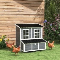 PawHut Wooden Chicken Coop with Nesting Box, Pull-Out Tray, Waterproof Roof, 39" Chicken House for 4-6 Chickens, Rabbits(m-10)
