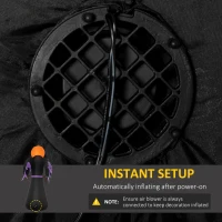 HOMCOM 7ft Inflatable Halloween Decoration Pumpkin Reaper, Blow-Up Outdoor LED Yard Display with Lights for Garden, Party, Holiday(m-6)