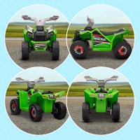 Aosom 6V Electric Toy Car with Forward Backward, Wear-Resistant Wheels for Ages 18-36 Months, Green(m-7)
