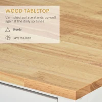 HOMCOM Wooden Rolling Kitchen Island on Wheels,  Kitchen Cart with Drawer for Dining Room, White(m-5)