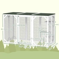 PawHut Catio Outdoor Cat Enclosure with Waterproof Roof, Multi-Level Platforms, Lock, White(m-3)