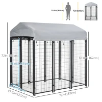 PawHut Outdoor Dog Kennel with Waterproof UV-Resistant Cover, 6 x 4 x 6 ft(m-3)