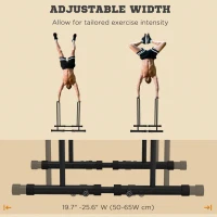 Soozier Adjustable Dip Station, Push Up Bars with 6 Width and 2 Height Levels for Home Gym Fitness Workout(m-6)