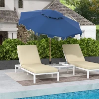 Outsunny 8.8' Patio Umbrella with Push Button Tilt and Crank, Dark Blue(m-10)