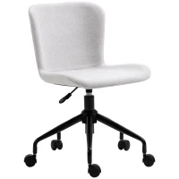 Vinsetto Home Office Chair, Swivel Task Chair with Adjustable Height and Armless Design for Small Space, Living Room, Bedroom, Light Gray(m-11)