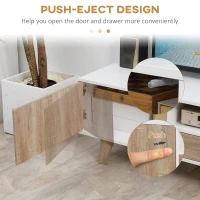 HOMCOM Modern TV Stand Cabinet for TVs up to 72" Flat Screen with Push-open Drawer, Storage Compartment and Cable Management, Rounded-edge Entertainment Center for Living Room, Bedroom(m-5)