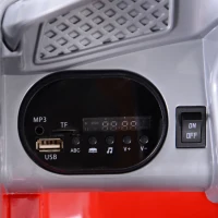 Aosom Kids Ride-On Car Fire Truck, 6V 7AH Battery Powered Fire Car with Parental Remote Control, Safety Belt, Lighting, Working Steering Wheels, Horn and Lift Ladder (Red)(m-10)