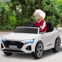 Qaba 12V Battery Powered Kids Electric Car, Audi Q8 etron Sportback Licensed Ride on Car w/ Remote Control, White(m-8)