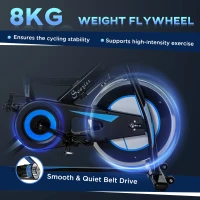 Soozier Exercise Bike, Stationary Bike for Home, Indoor Cycling Bike, Adjustable Workout Bike with Comfortable Seat Cushion and LCD Monitor(m-5)