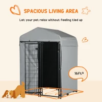 PawHut 4' x 4' x 6' Outdoor Dog Kennel with Waterproof Canopy, Removable Windproof Walls, Dog Run Exercise Pen for Small & Medium Dogs, Chickens, Ducks(m-6)