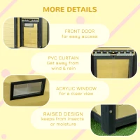 PawHut Outdoor Indoor Dog House with Openable Top, Weather Resistant Dog Kennel with Porch, Pet Furniture for Small and Medium Sized Dogs, Natural Wood(m-8)