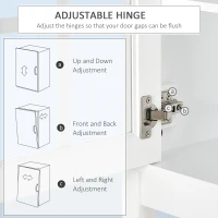 HOMCOM Sideboard Buffet Cabinet with Storage, Modern Coffee Bar Cabinet with 2 Glass Doors, Adjustable Shelf and Bottom Shelf, Console Table for Kitchen, Living Room, Dining Room, Hallway, White(m-7)