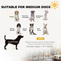 PawHut 16 Panels Dog Playpen with Strap, Portable & DIY, for Medium Dogs, for Yard, RV, Camping, Garden, 31.5" H(m-9)