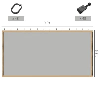 Outsunny Gazebo Replacement Mosquito Netting 10' x 10' Black Screen Walls for Canopy with Zippers for Parties and Outdoor Activities(m-3)