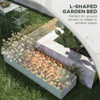 Outsunny Galvanized Raised Garden Bed Steel Planter Box w/ Rods for Vegetables Flowers Herbs, 82" x 109" x 12", Green(m-4)