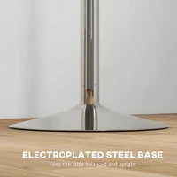 HOMCOM High Top Bar Table, Adjustable Round Kitchen Table with Swivel Top and Steel Base, Bistro Table for 2 People, White(m-7)