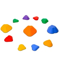 Qaba 11PCs Non-Slip Stackable Kids Stepping Stones, Heart-Shaped(m-2)