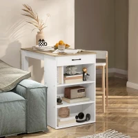 HOMCOM Bar Table with Drawer and 3 Storage Shelves, Bar Height Table, High Top Pub Table for Home Bar, Kitchen, Grey(m-7)