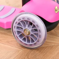 Qaba 3-in-1 Ride On Push Car, Kids Scooter, Sliding Walker, Push Rider, with Adjustable Handlebar, 3 Balanced Wheels, Removable Storage Seat, for Boys and Girls Aged 2-6 Years Olds, Pink(m-9)