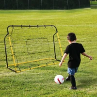 Soozier 6 x 4 ft Rebound Net Soccer Goal with 5 Angle Adjustable for Soccer Baseball Basketball Training(m-8)