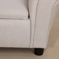 Qaba Kids Sofa, Toddler Couch with Storage Compartment, Children Chaise Lounge, Armrest Chair for Preschool for Kids Room, Kindergarten, Eucalyptus Wood, Beige(m-10)