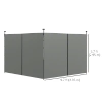 Outsunny 10' x 20' or 10' x 10' Pop Up Canopy Sidewalls, 2 Pack Gazebo Side Panels, Sides Replacement, with Zipped Doors(m-3)