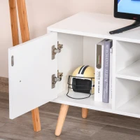 HOMCOM TV Stand for TVs up to 50", TV Cabinet with Shelves, Drawers and Cable Hole, Entertainment Unit for Living Room, White(m-11)