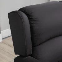 HOMCOM Massage Recliner Chair for Living Room, Push Back Recliner Sofa, Suede Wingback Reclining Chair with Extendable Footrest, Wood Legs, Remote Control, Side Pockets, Black(m-10)
