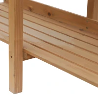 Outsunny 47.75" Potting Bench Table Garden Work Bench Workstation with Drawer, Removable Sink, Storage Shelves and Hooks, Natural(m-7)