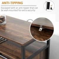 HOMCOM Industrial Sideboard Buffet Cabinet with Sliding Barn Doors, Coffee Bar Cabinet with Stemware Racks, Drawer and Adjustable Shelves for Kitchen, Rustic Brown(m-8)