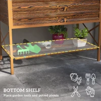 Outsunny Galvanized Raised Garden Bed, Metal Planter Box with Legs, Storage Shelf and Bed Liner, Dark Brown(m-5)