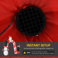 HOMCOM Large 10ft Christmas Inflatable Archway with Santa Claus and Penguin for Outdoor, Blow Up Decoration with LED Lights(m-6)